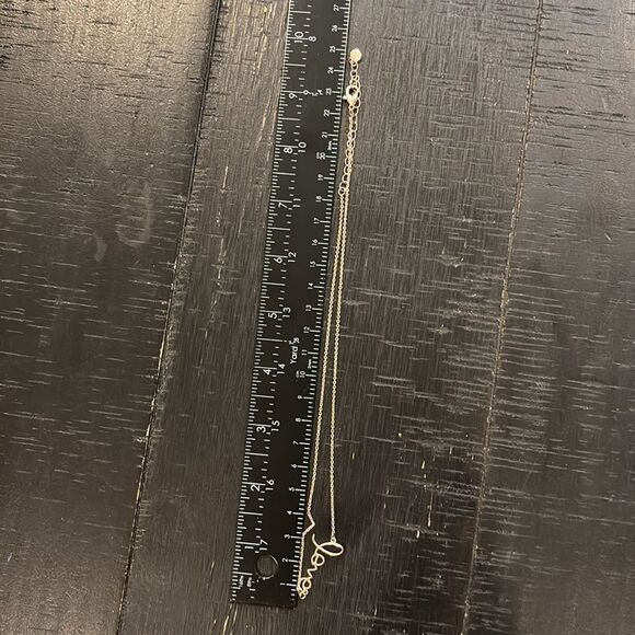 Vintage Liz Claiborne Rose Gold Tone Love Spell Out Necklace​​ - Picture 5 of 5